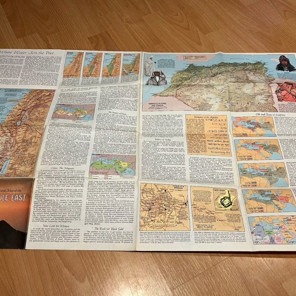 "Cultural map of the Middle East" - National geographic 1972 - Picture 2 of 4